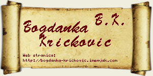 Bogdanka Kričković vizit kartica